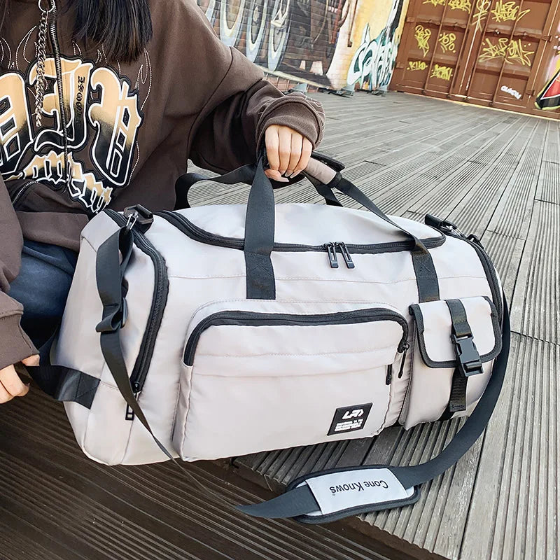 Sac de voyage en nylon imperméable avec compartiment chaussures