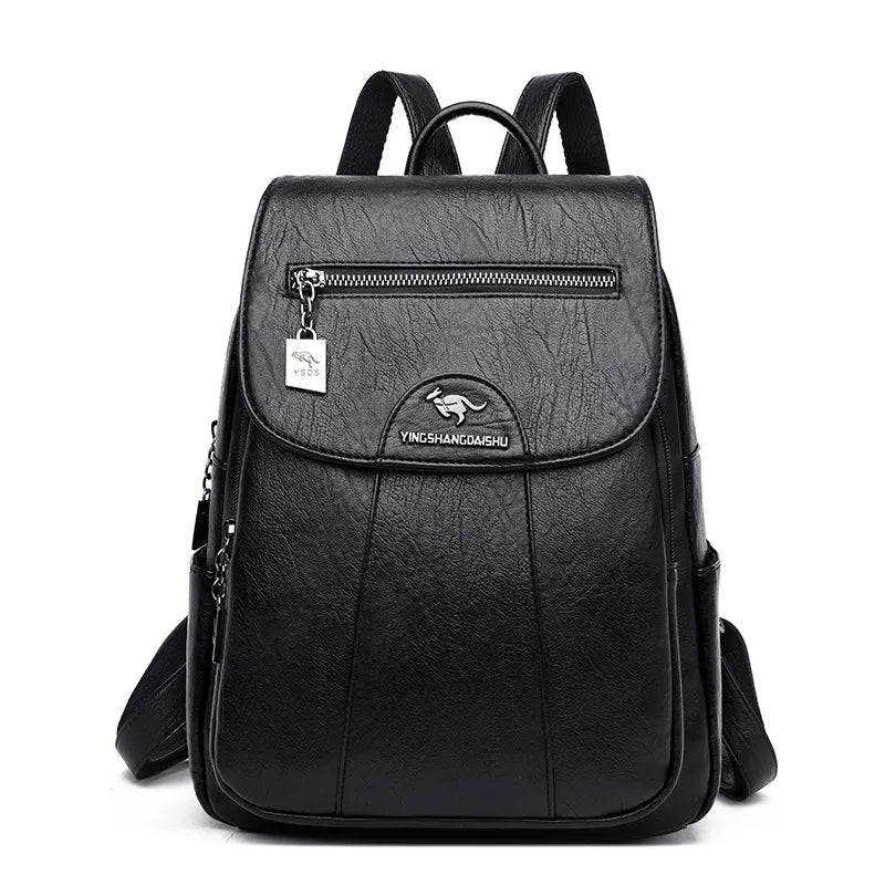 Sac à dos vintage en cuir souple