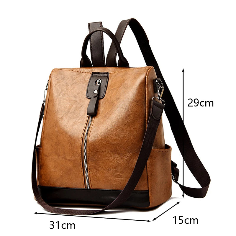Sac à dos femme cuir PU anti-vol grande capacité