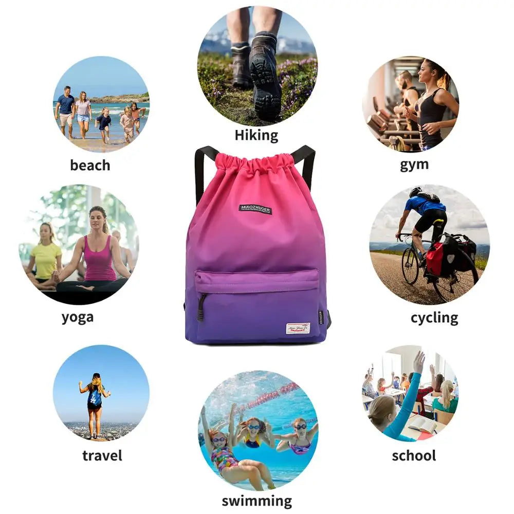 Sac de sport étanche à cordon multipoches grande capacité