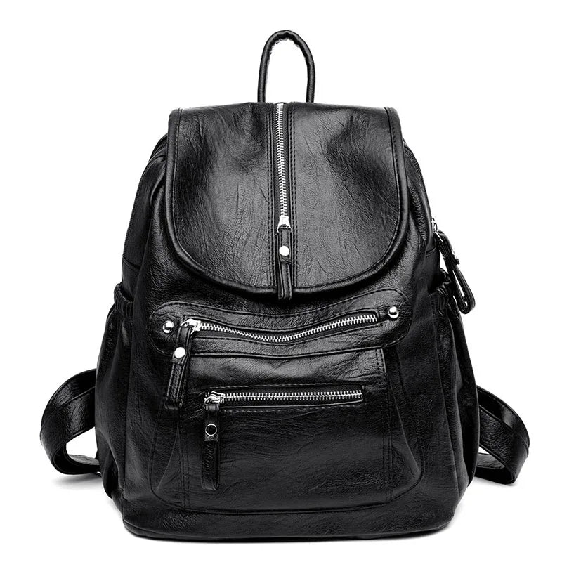 Sac à dos femme vintage en cuir véritable