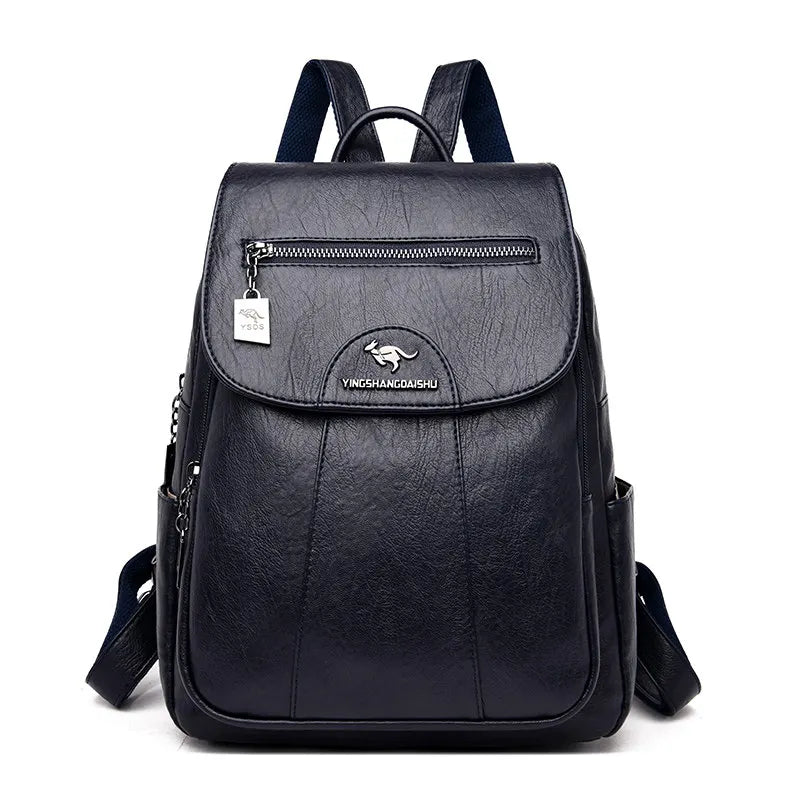 Sac à dos vintage en cuir souple