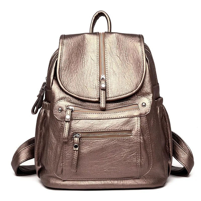 Sac à dos femme vintage en cuir véritable