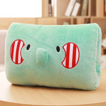 Coussin de voyage chauffe-mains en peluche dessin animé confort