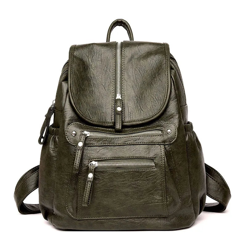 Sac à dos femme vintage en cuir véritable