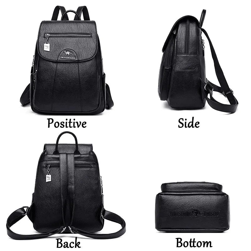 Sac à dos vintage en cuir souple