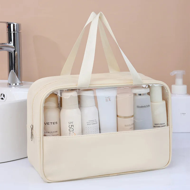 Set de 3 Trousses de Toilette Transparentes en PVC – Sac de Voyage Imperméable Grande Capacité