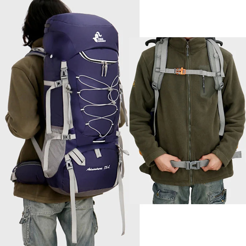 Sac à Dos de Randonnée 75L avec Housse de Pluie Intégrée