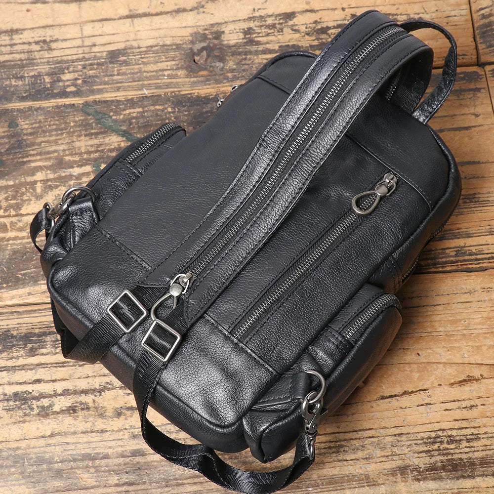 Sac à dos compact en cuir véritable