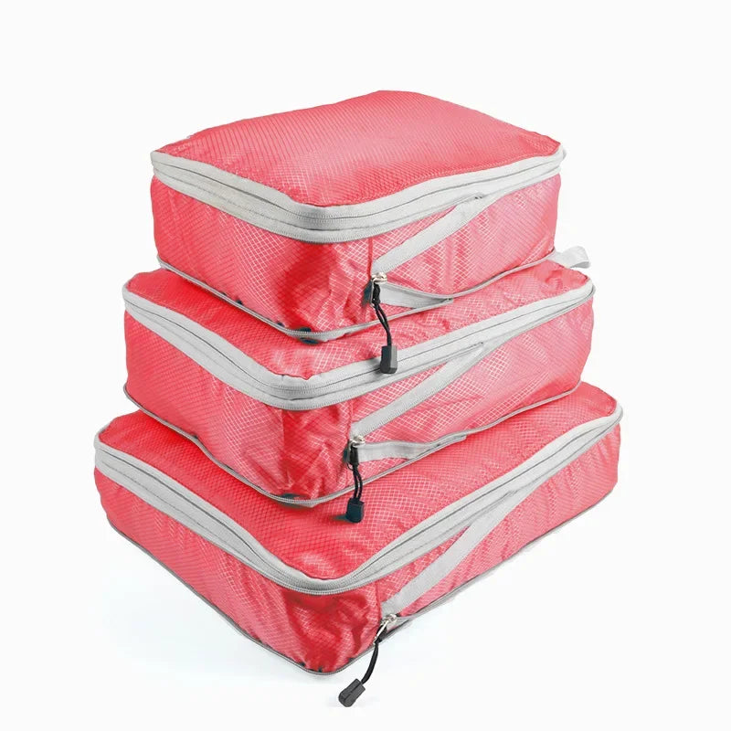 Set de cubes de rangement compressibles en nylon étanche pour valise