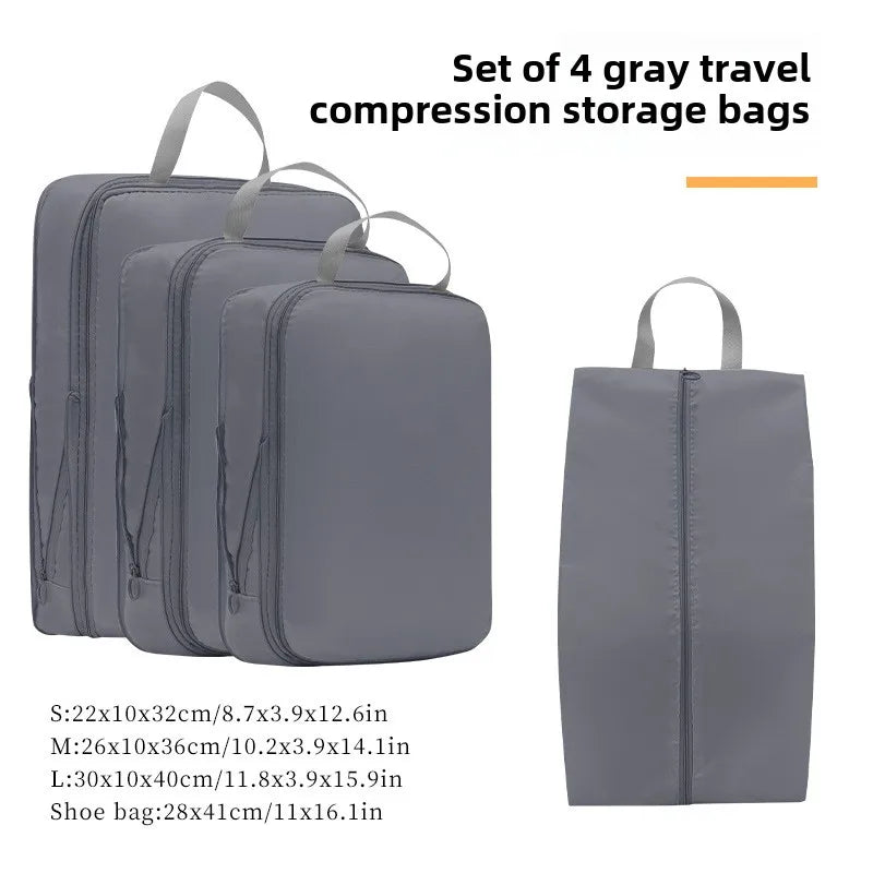 Set de 4 cubes de rangement compressibles en polyester imperméable pour valise