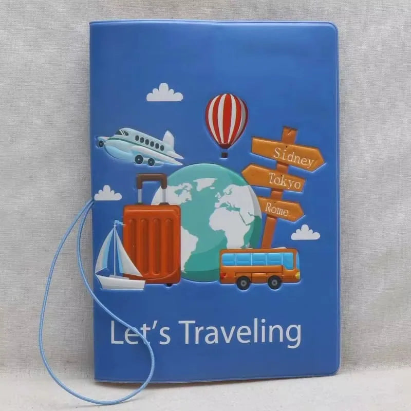 Porte-Passeport Coloré en PVC Motifs Voyage