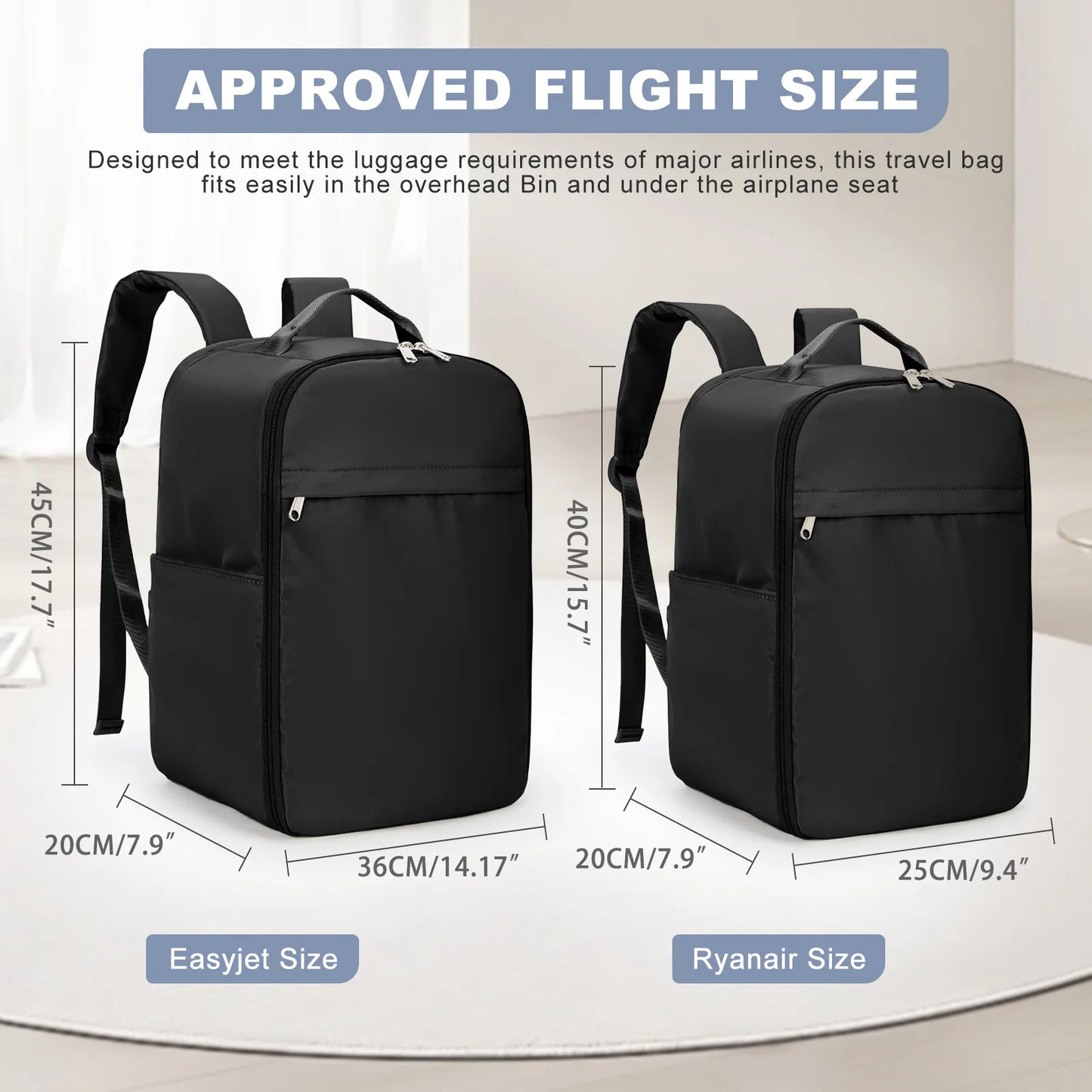 Sac à dos cabine (Ryanair & EasyJet) – Nylon imperméable 20-35L