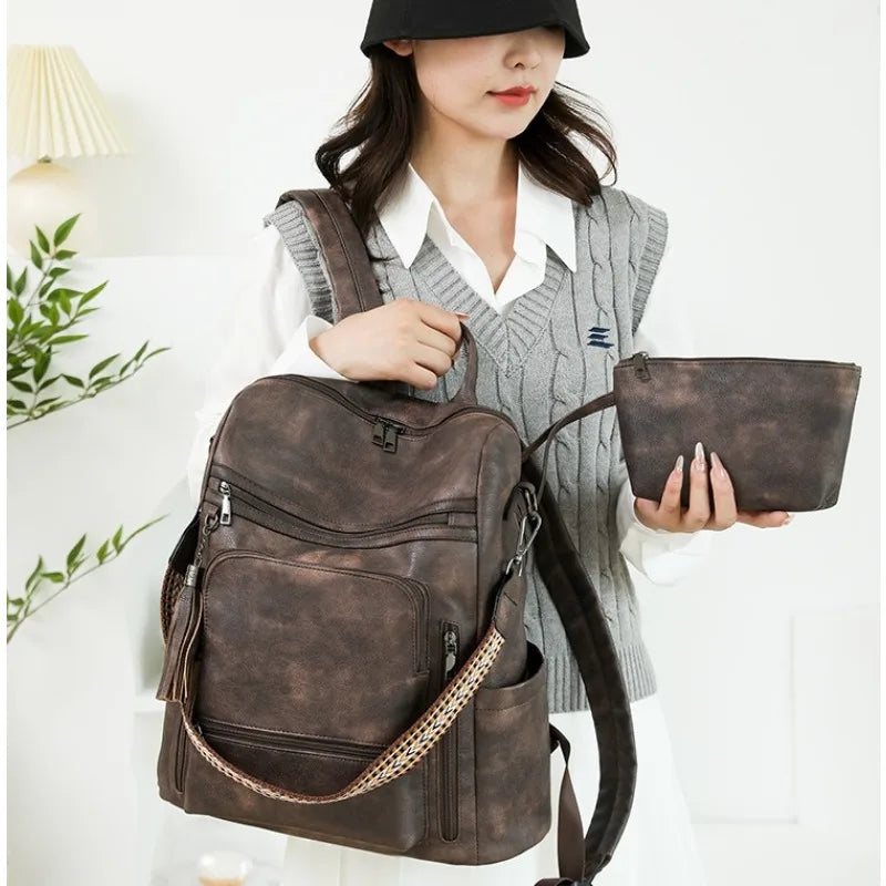 Sac à dos business rétro en cuir PU