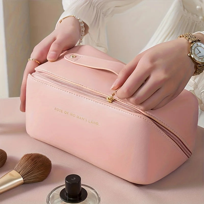Trousse de Maquillage Élégante – PU Luxe & Grande Capacité