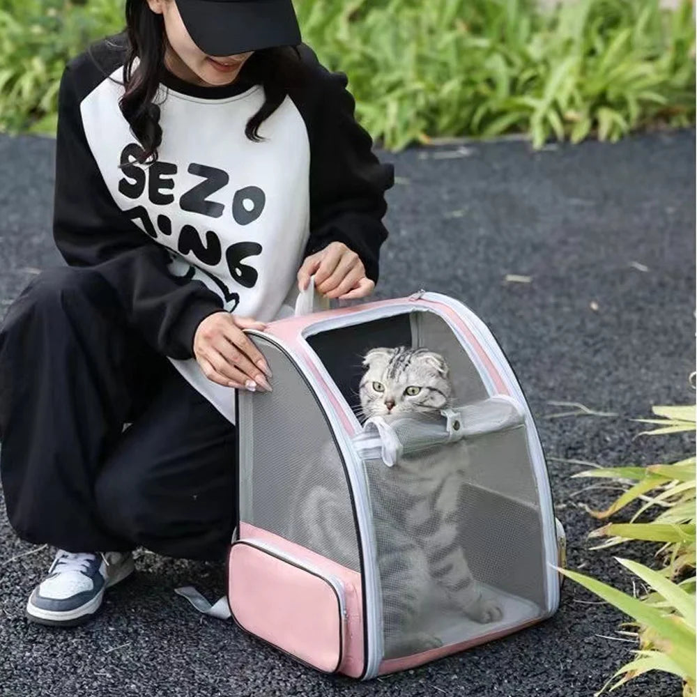 Sac à Dos de Transport pour Chat Pliable & Respirant
