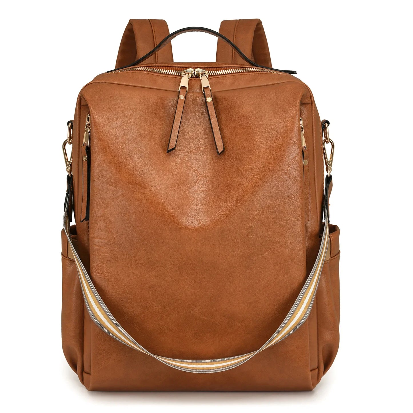 Sac à dos rétro en cuir PU imperméable