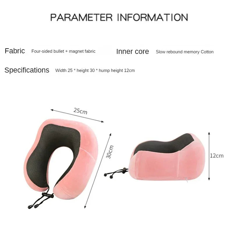 Coussin de voyage en mousse mémoire forme U avec soutien cervical et confort aérien