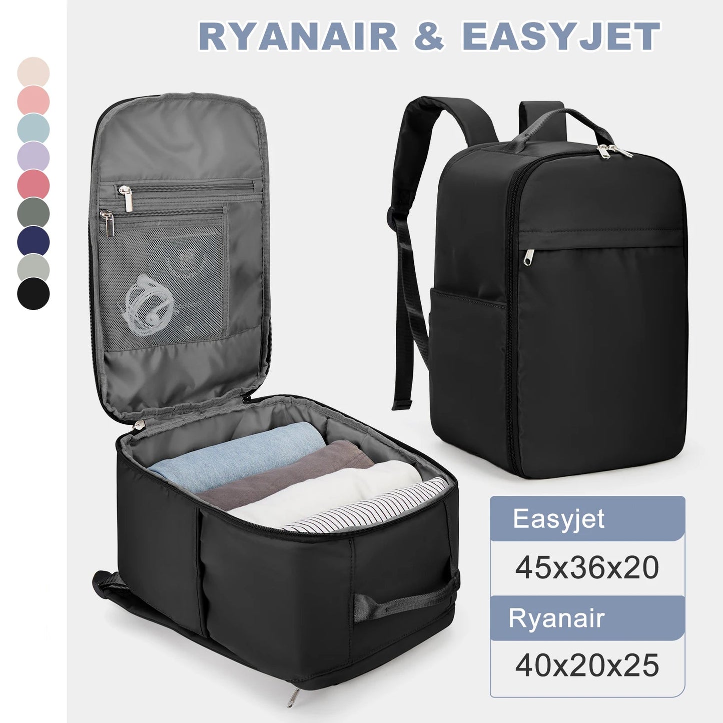 Sac à dos cabine (Ryanair & EasyJet) – Nylon imperméable 20-35L