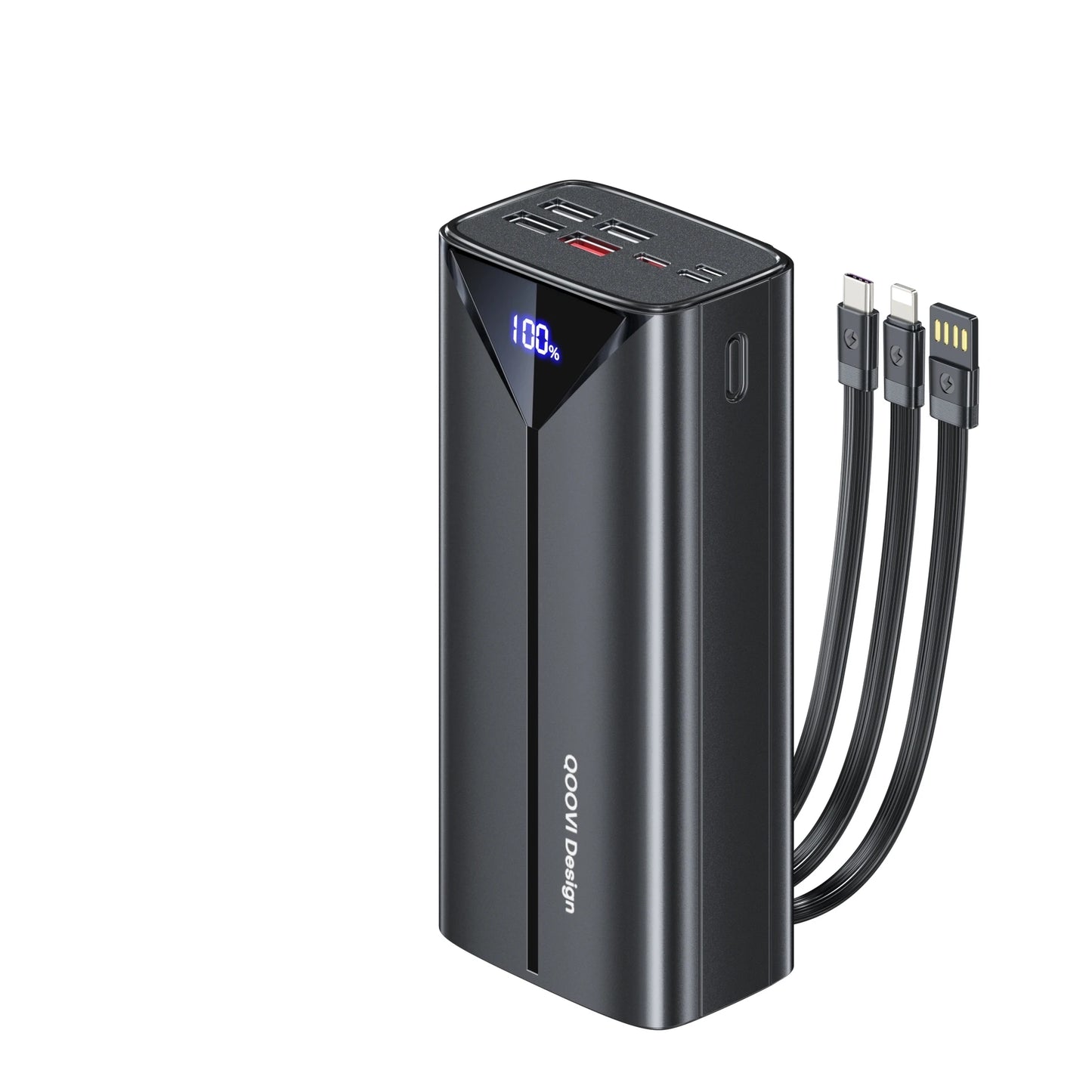 Batterie Externe QOOVI 30000mAh 22.5W – Câbles Intégrés