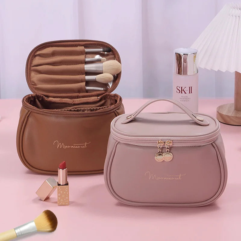 Sac de Maquillage PU Étanche Femme – Grande Capacité Voyage