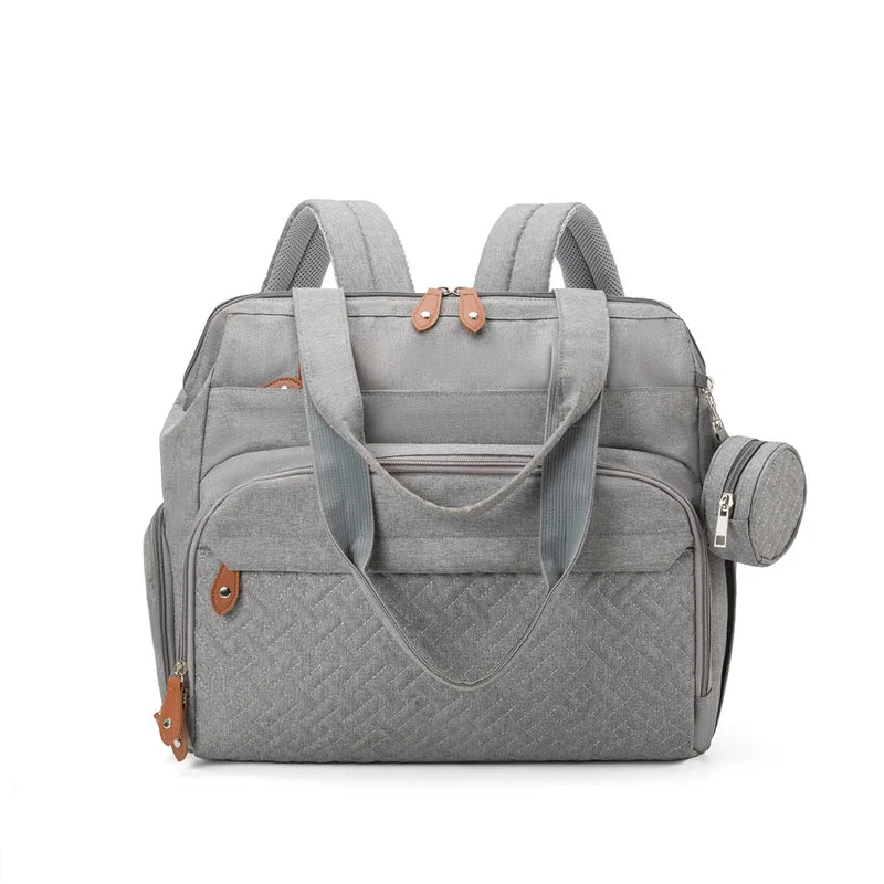Sac à langer multifonction gris – Grande capacité et design pratique