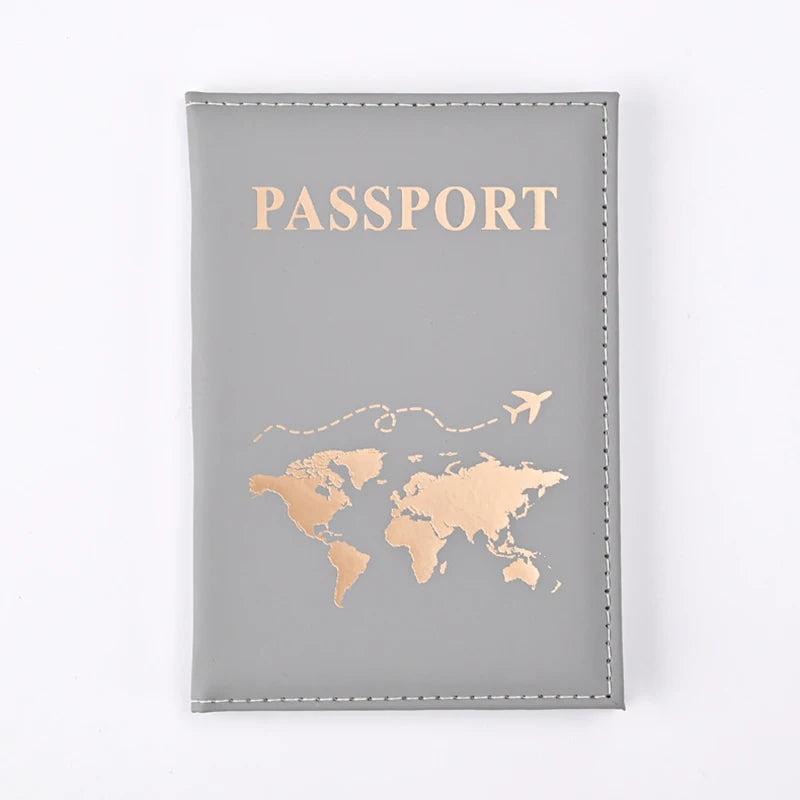 Étui Passeport PU Cuir Motif Monde – Protection Élégante Voyage