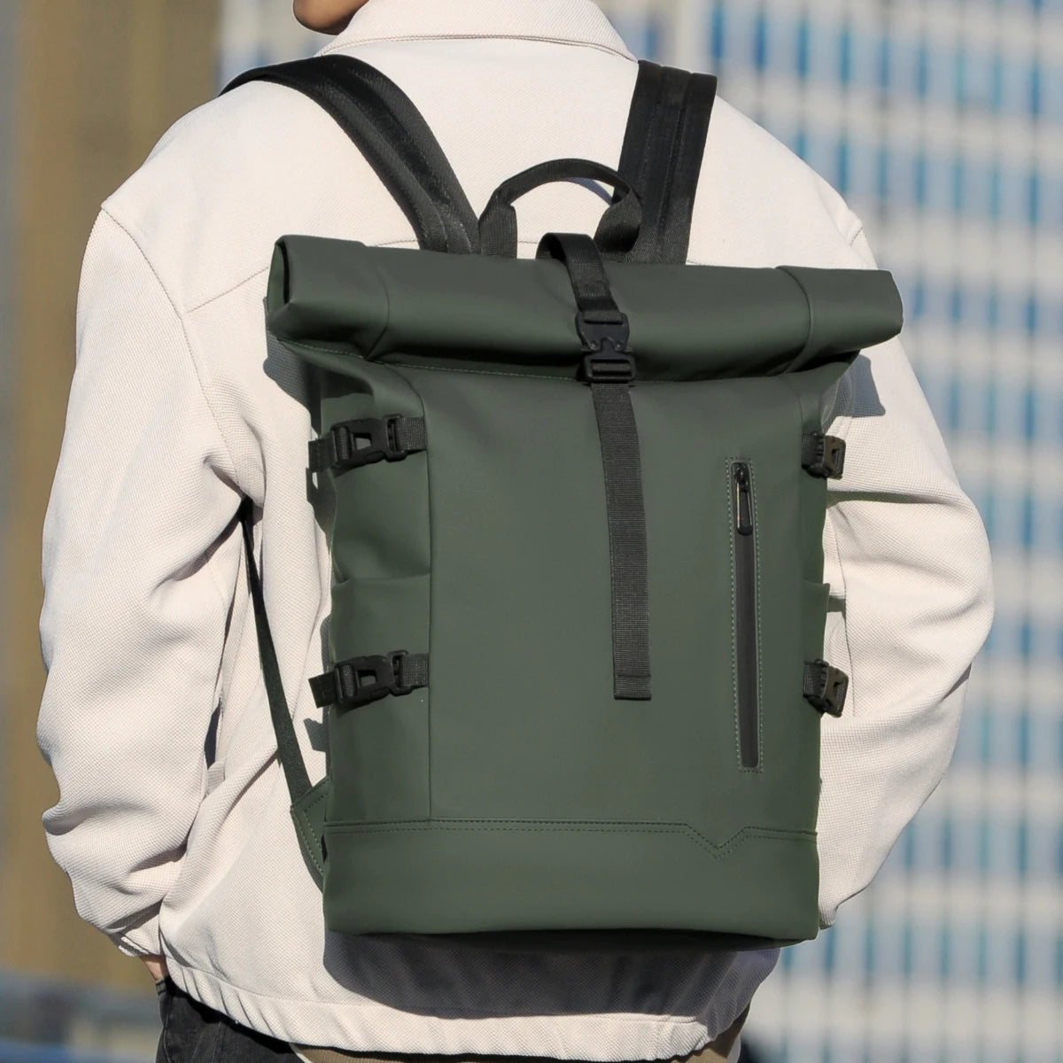 Sac à dos roll-top en nylon imperméable