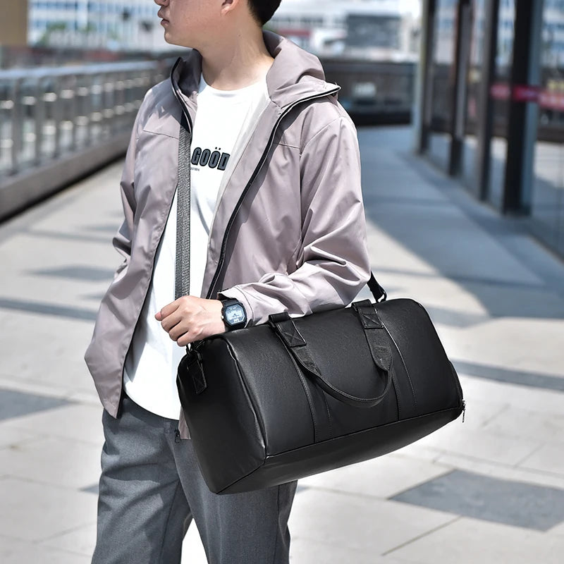 Sac de voyage en cuir PU avec compartiment chaussures