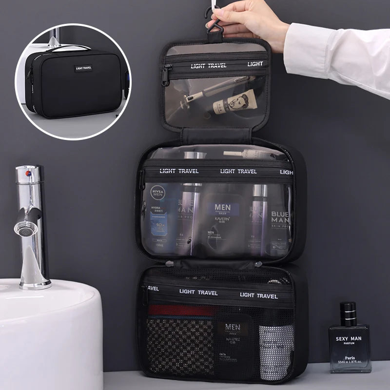 Trousse de toilette suspendue étanche en Oxford grande capacité