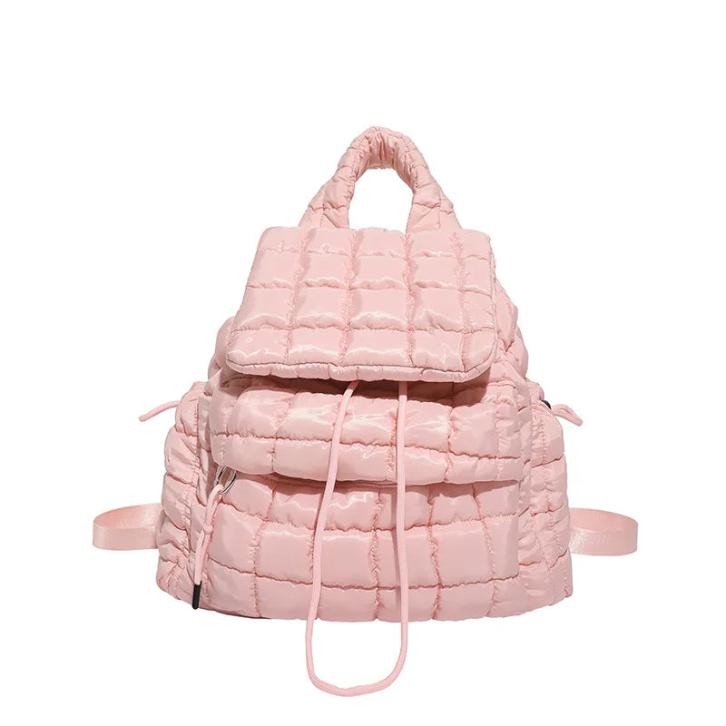 Sac à dos matelassé en coton léger grande capacité