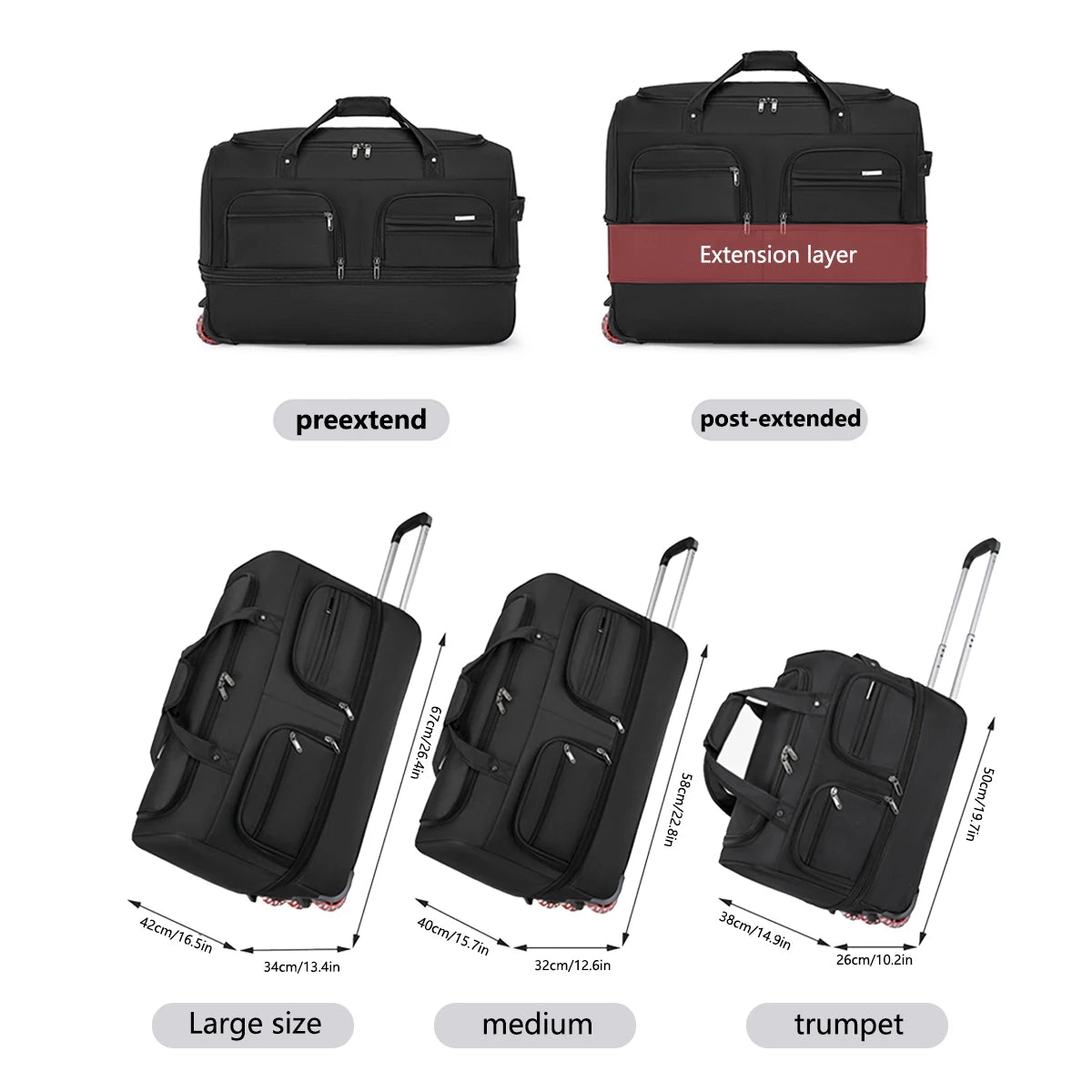 Sac de Voyage Trolley XXL Multifonction