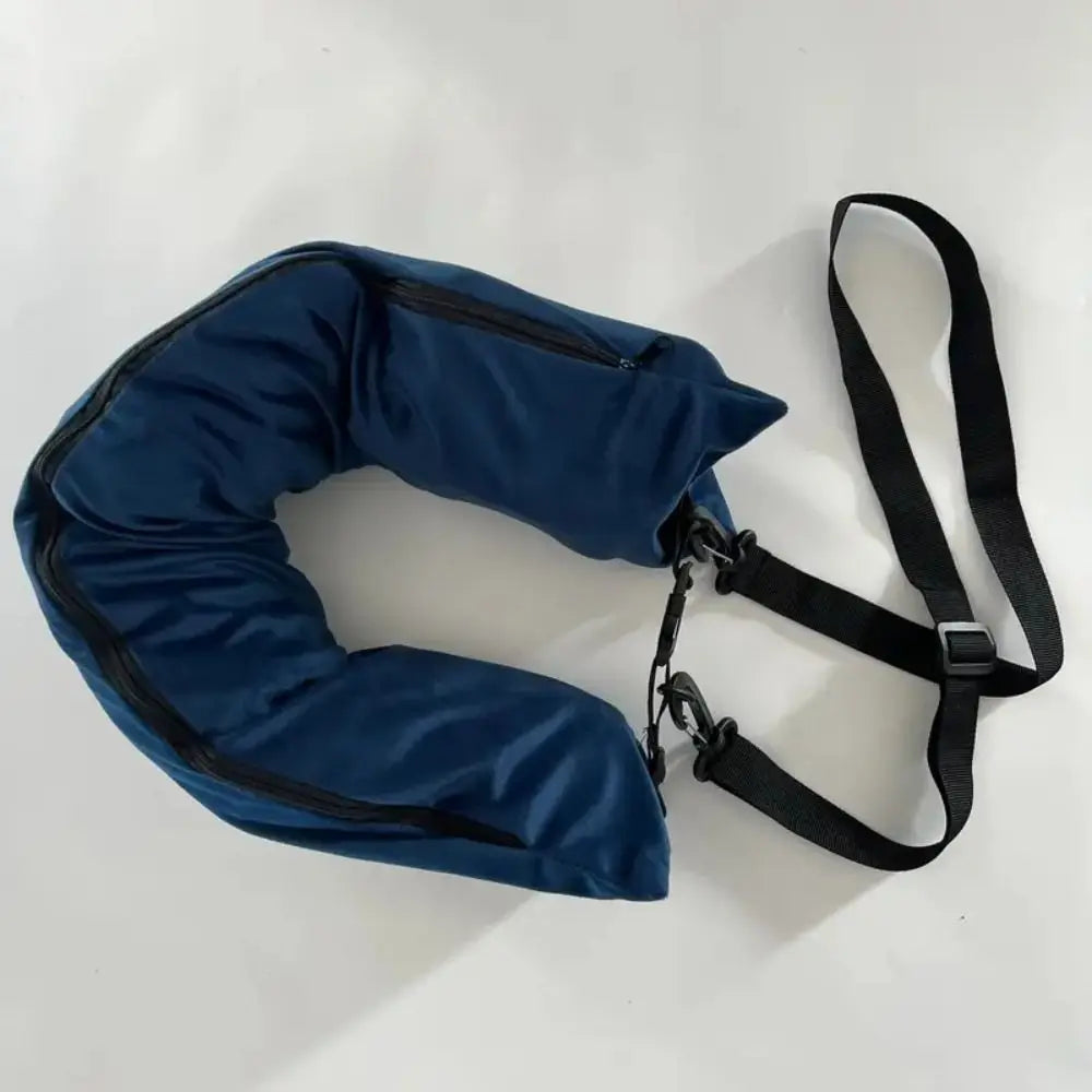 Oreiller de voyage remplissable en tissu lycra avec sac de transport