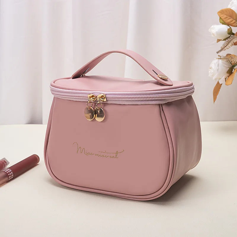 Sac de Maquillage PU Étanche Femme – Grande Capacité Voyage