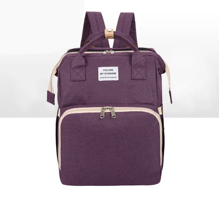 Sac à Langer Multifonction avec Lit Pliant Intégré – Nylon Résistant & Grande Capacité