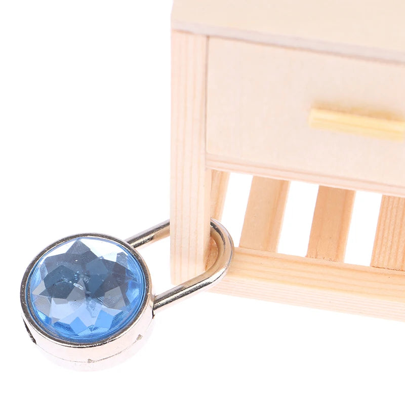 Cadenas Miniature Rond avec Clé – Style Cristal Coloré