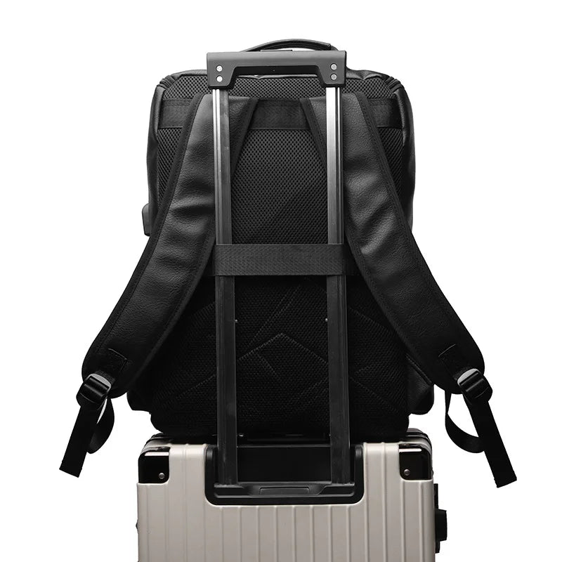 Sac à dos rétro en similicuir avec port USB