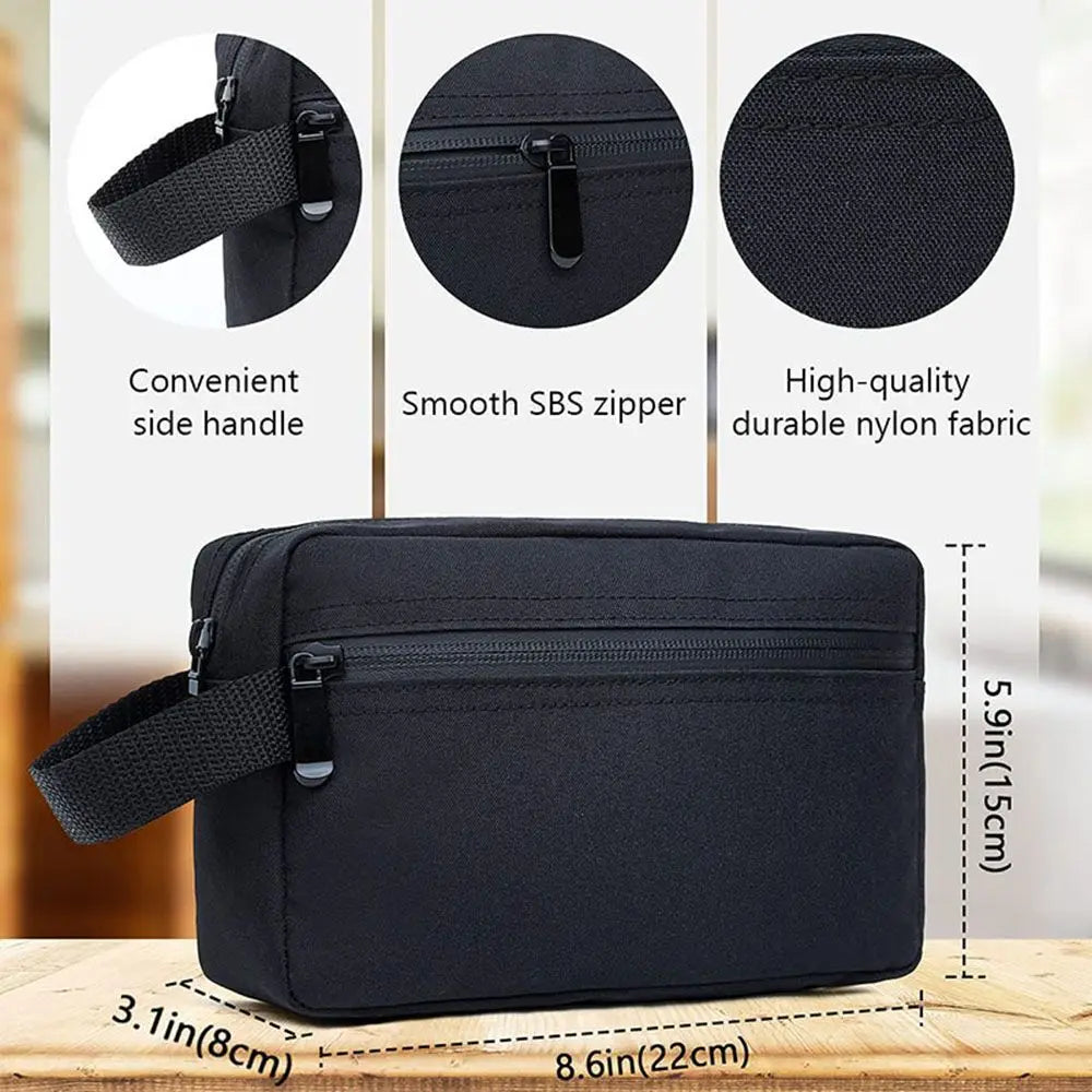 Trousse de Toilette Voyage Canvas 22 cm – Étanche & Poche Frontale