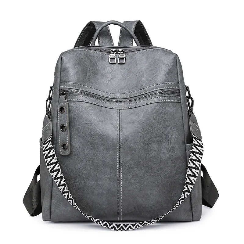 Sac à dos de voyage rétro en cuir PU imperméable