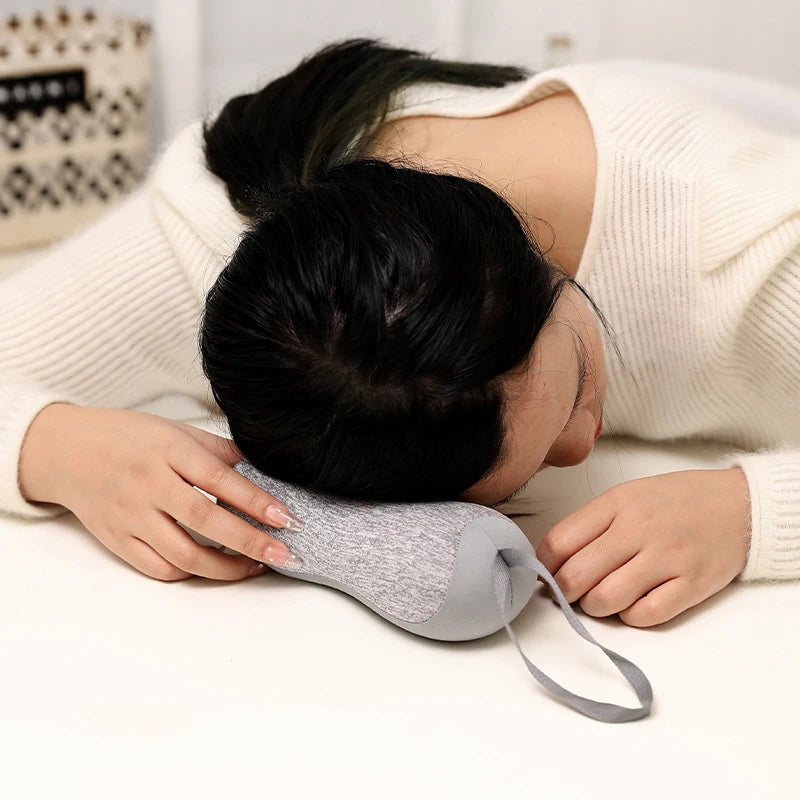 Mini coussin de voyage portatif en U pour soutien cervical et repos nomade