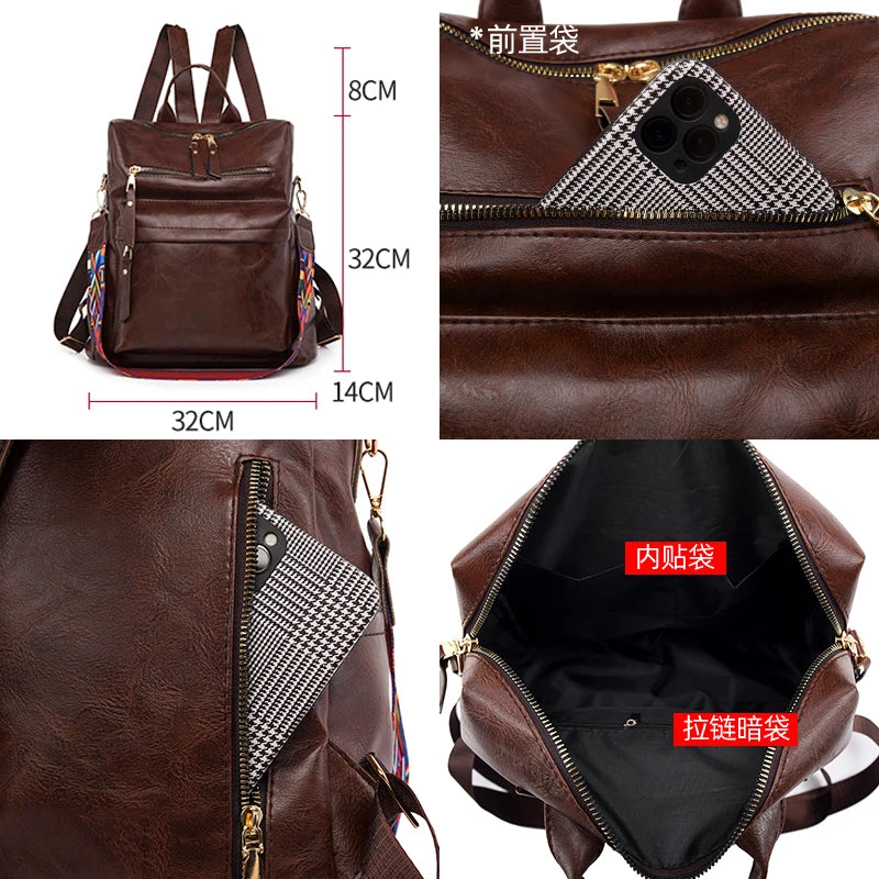 Sac à dos multifonction en cuir synthétique
