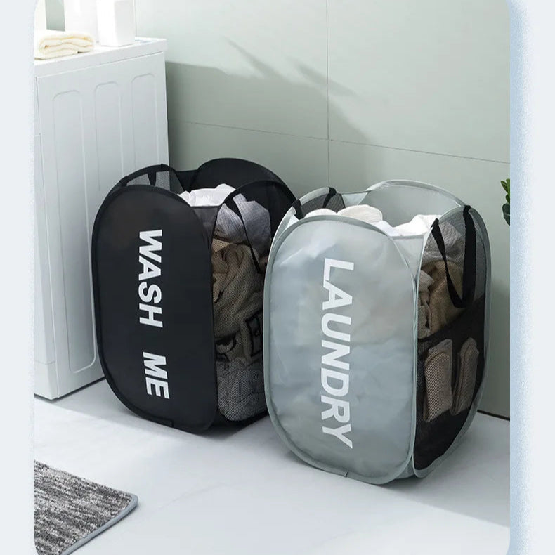 Panier à Linge Pliable en Maille Respirante - Grande Capacité
