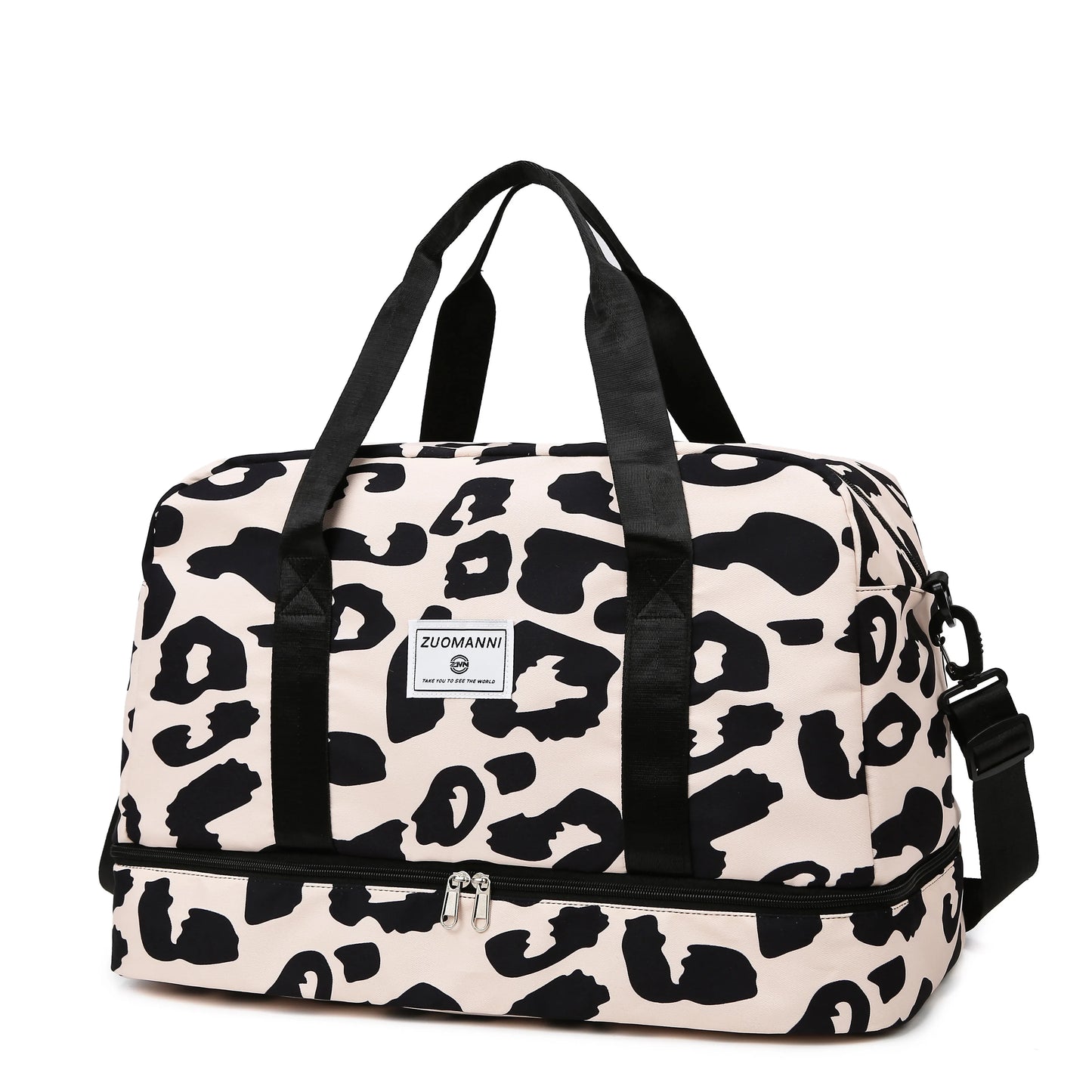 Sac de Voyage Femme Imprimé Zèbre/Léopard Grande Capacité Nylon
