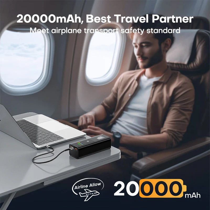 Batterie Externe QOOVI 20000mAh PD 100W – Charge Ultra Rapide