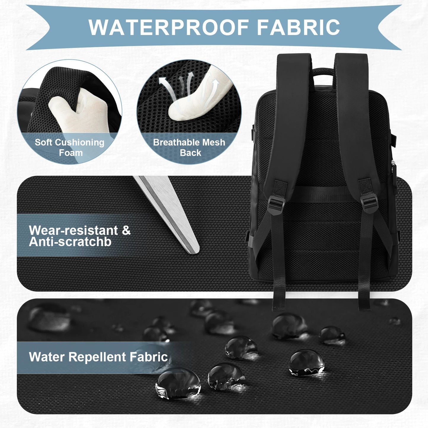 Sac à Dos Cabine 40×30×20 – Compartiment Chaussures & Ordinateur