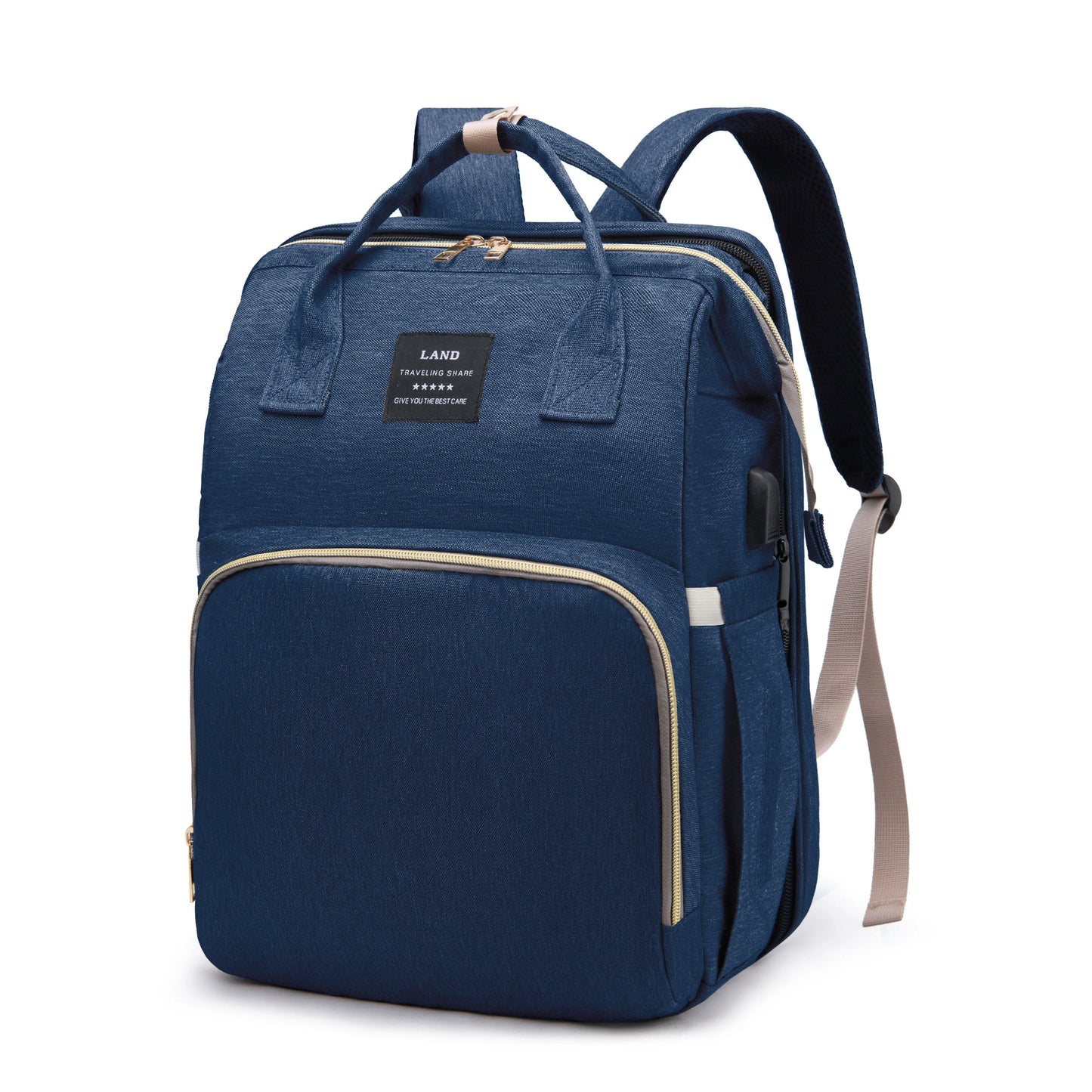 Sac à Dos Maman 3-en-1 avec Lit Bébé Pliable & Grande Capacité