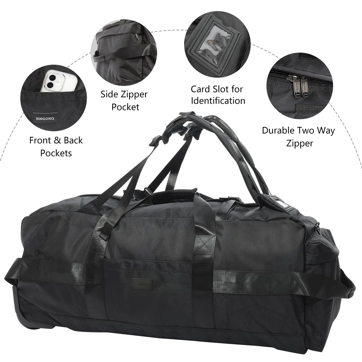 Sac de Voyage XXL à roulettes pliable – Duffel 80L