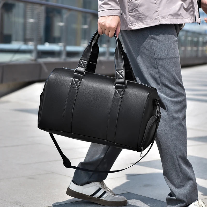 Sac de voyage en cuir PU avec compartiment chaussures