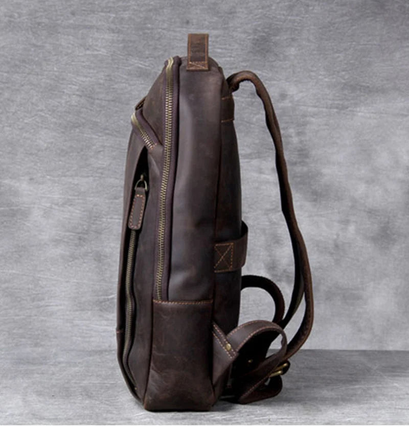Sac à dos vintage en cuir pleine fleur