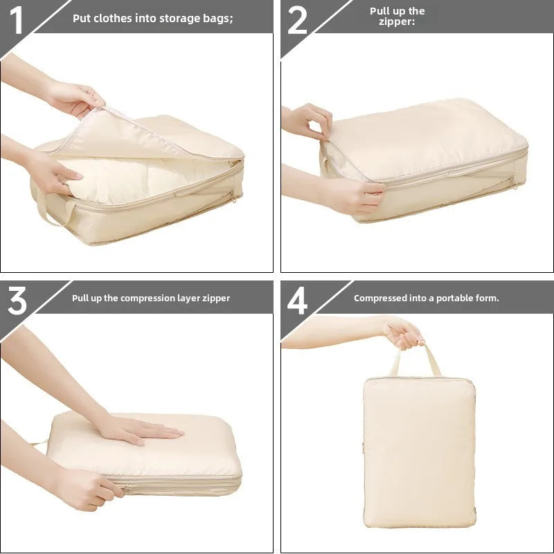 Set de 4 cubes de rangement compressibles en polyester imperméable pour valise